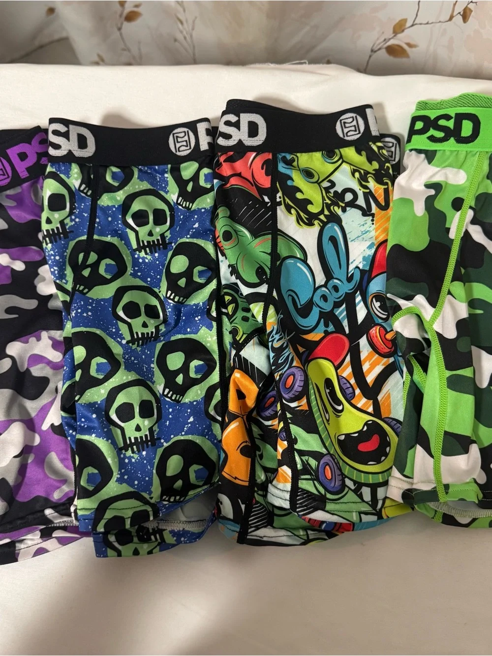 PSD Kids Boxer Medium Bundle of (4) Camo Colorful EUC Everyday Casual